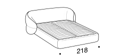Clip Bed by Ditre Italia, size drawing: King size bed for 193x203 mattress