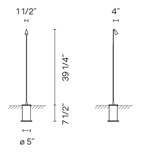 Brisa Ground Light by Vibia, size drawing: Model 4630