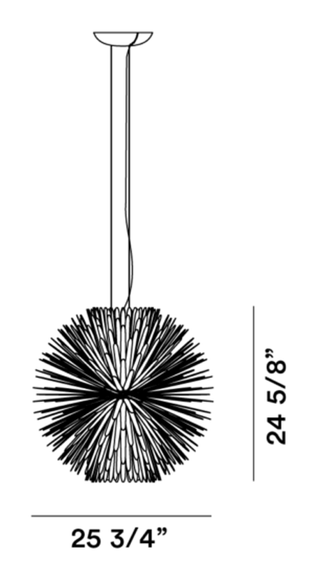 Sun, Light Of Love Pendant Lamp by Foscarini, size drawing