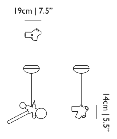 Cluster Pendant Lamp by Moooi, size drawing