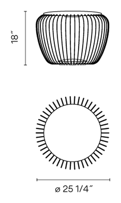 Meridiano Outdoor Light by Vibia, size drawing: Model 4710