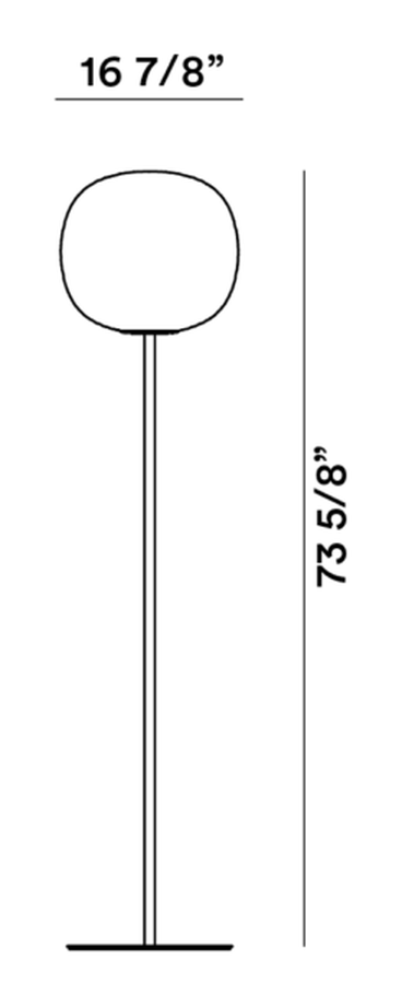 Gem Floor Lamp by Foscarini, size drawing