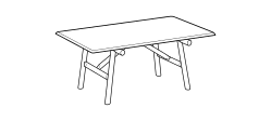 Isamu Outdoor Dining Table by Ditre Italia, size drawing: Rectangular table 200 with HPL top