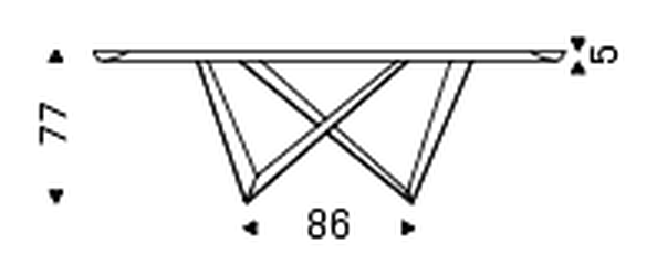 Westin Keramik Premium Console Table by Cattelan Italia, size drawing 3