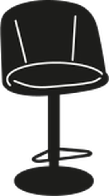 Agatha Bar Stool by Bontempi, size drawing