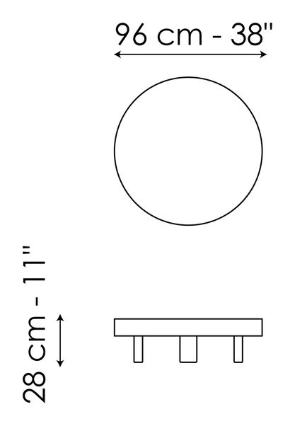Jazz Coffee Table by Bonaldo, size drawing: Jazz Ø96