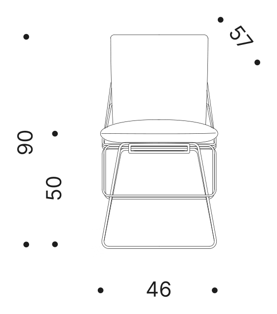 Sof Sof Chair by Driade, size drawing