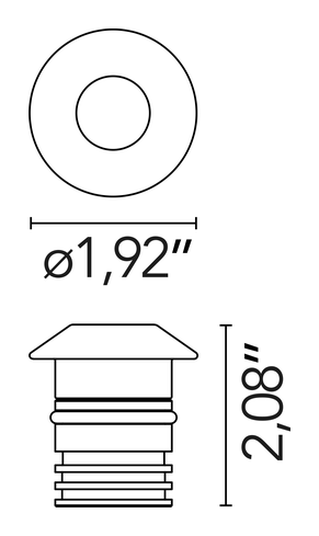 Landlord Ground Ø49 Recessed Light by Flos, size drawing