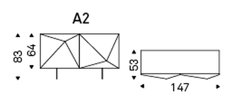 Kayak Sideboard by Cattelan Italia, size drawing 1