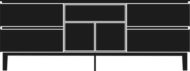 Cosmopolitan Storage Unit by Bontempi, size drawing: 15.28CS · Glass