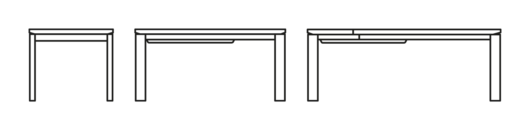Eminence Evo Dining Table by Connubia, size drawing