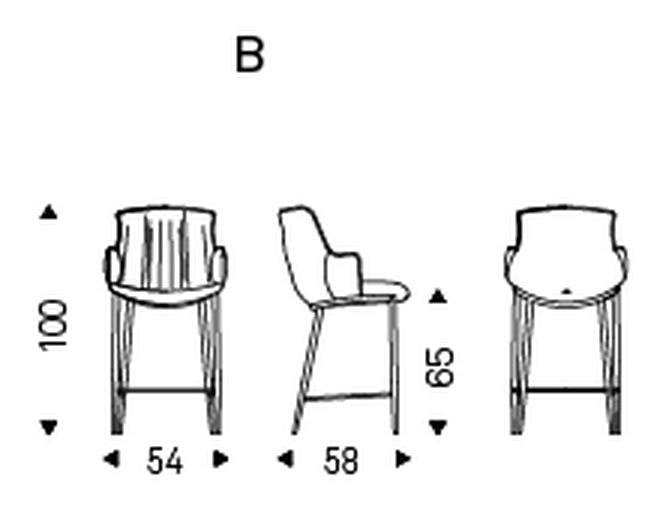 Rihanna ML Stool by Cattelan Italia, size drawing 2
