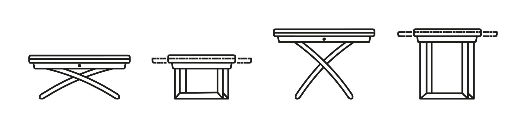 Magic-J Coffee Table by Connubia, size drawing