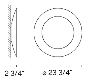 Puck Wall Art Lamp by Vibia, size drawing: Model 5476