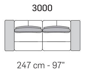 Pacific Square Sofa by Nicoline, size drawing 2