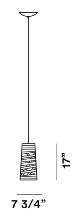 Tress Pendant Lamp by Foscarini, size drawing: Tress Mini