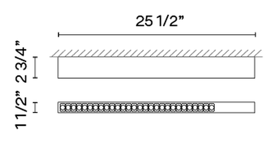 Offset Lighting Collection by Vibia, size drawing: Model 1732