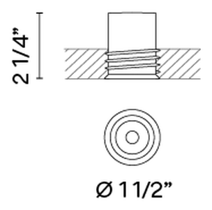 Bind Solo Ceiling Lamp by Vibia, size drawing: Models 6654, 6658