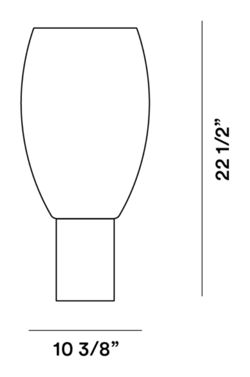 Buds 1 Table Lamp by Foscarini, size drawing