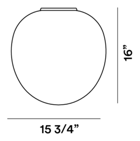 Rituals XL Semi Wall Lamp by Foscarini, size drawing