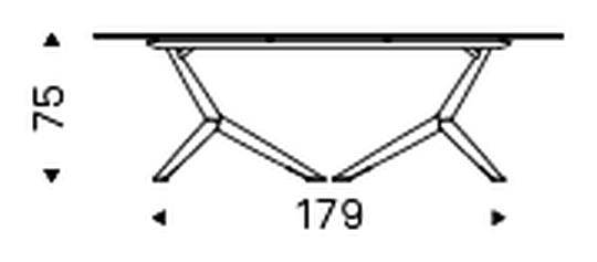 Atlantis Keramik Dining Table by Cattelan Italia, size drawing 1
