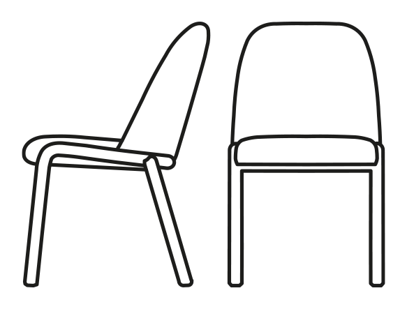 Juna Chair by Connubia, size drawing