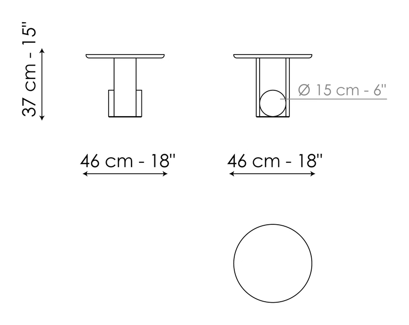 Element Coffee Table by Bonaldo, size drawing: Element low