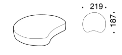 Papilo Outdoor Sofa by Ditre Italia, size drawing: Delta island base