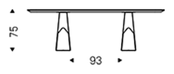 Mad Max Wood Dining Table by Cattelan Italia, size drawing 1
