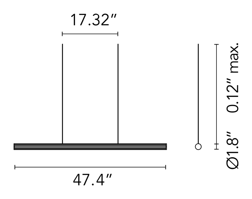 The Glowing Track 360 Suspension System by Flos, size drawing 1
