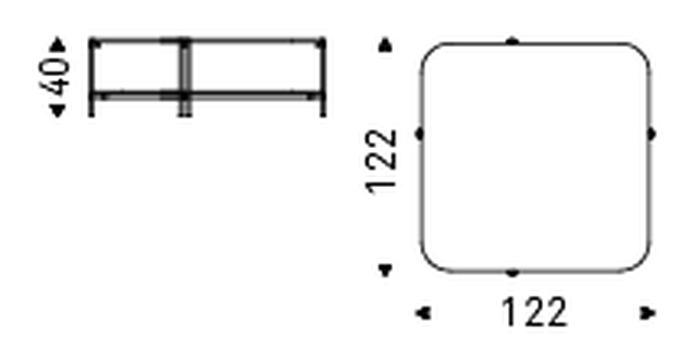 Biplane Coffee Table by Cattelan Italia, size drawing 2
