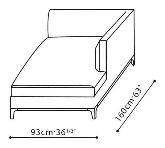 Crescent Sofa by Camerich, size drawing: C0102111