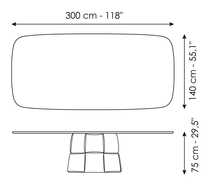Palazzo Dining Table by Bonaldo, size drawing 6