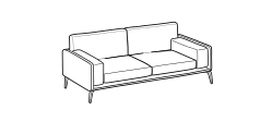 Kris Sofa by Ditre Italia, size drawing: 3-seat maxi sofa