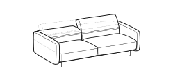 Arlott High Sofa by Ditre Italia, size drawing: 3-seat sofa