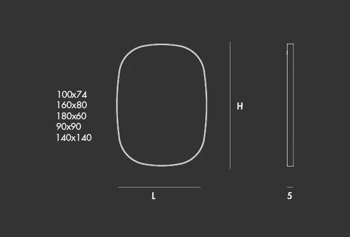 York Mirror by Sovet, size drawing