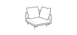 Avenue Sofa by Ditre Italia, size drawing: Square corner