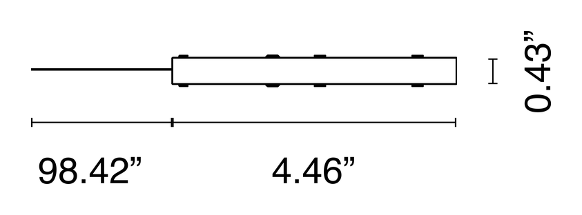 Zero Track Pro Recessed System by Flos, size drawing: Live end Feed