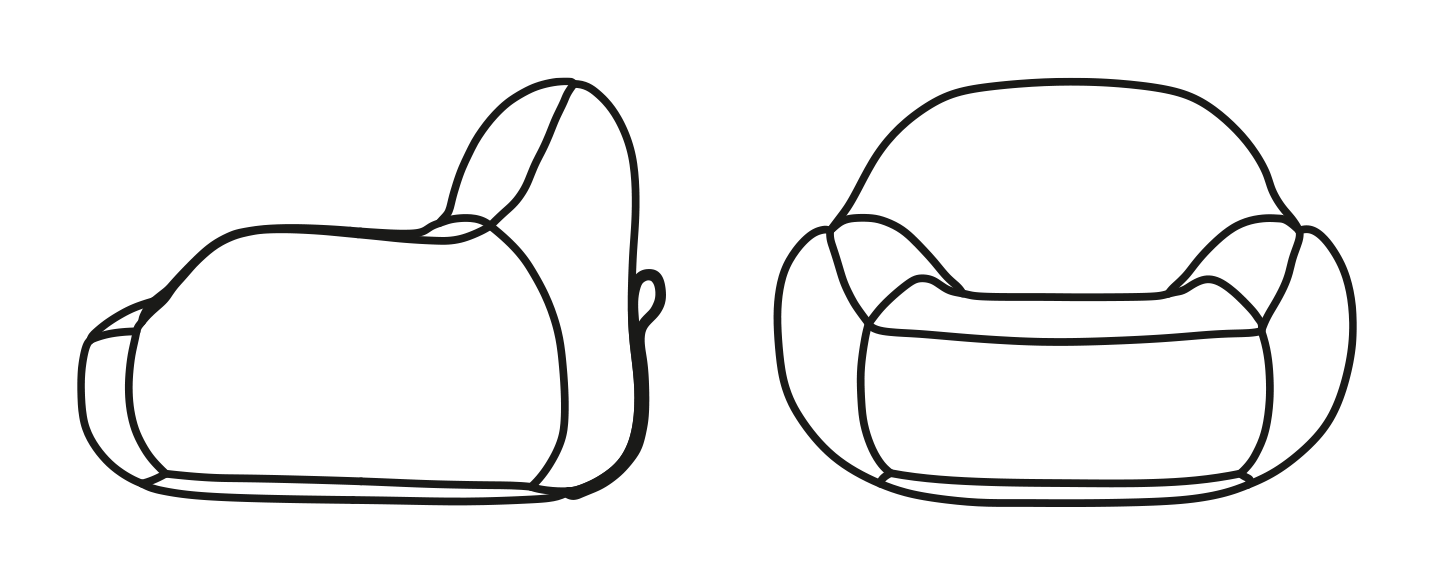 Tender Armchair by Connubia, size drawing