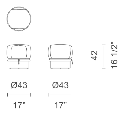 Lud'o Lounge Armchair by Cappellini, size drawing: LU_1
