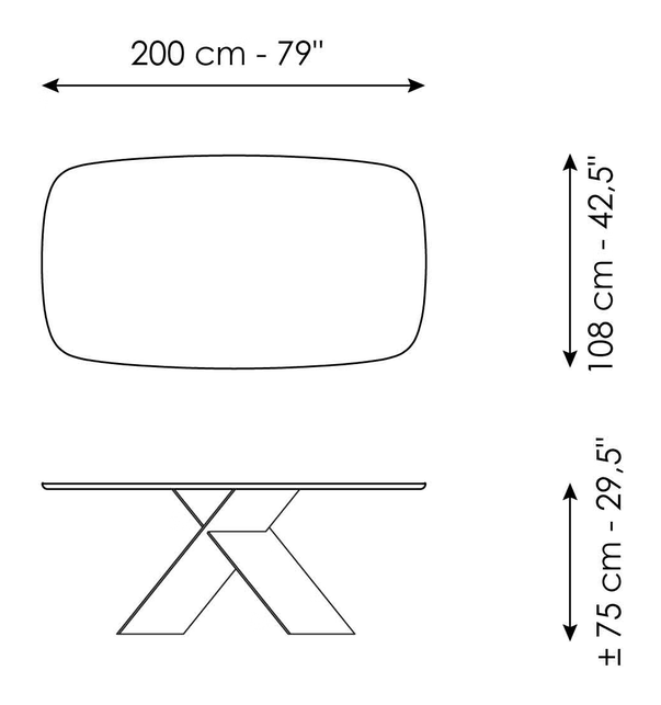 Ax Extendable Dining Table by Bonaldo, size drawing 8