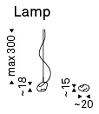 Cloudine Pendant Lamp by Cattelan Italia, size drawing 2