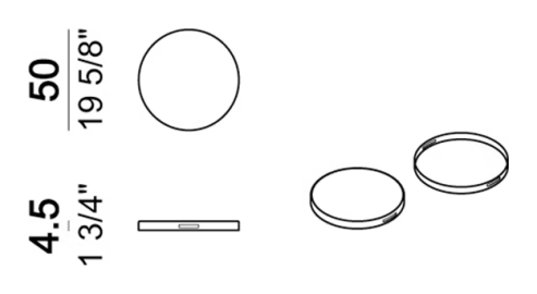 Talamone Coffee Table by Arketipo, size drawing: Tray