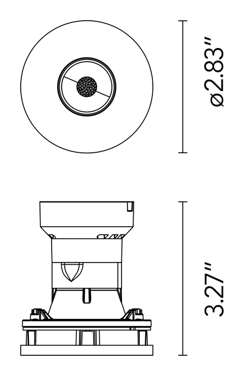 Eclectic 70 Fixed Spotlight by Flos, size drawing 1