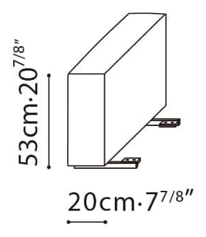 Rubix Sofa by Camerich, size drawing: B12C0141