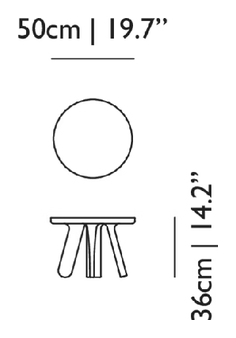 Elements 002 Side Table by Moooi, size drawing