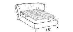 Puppet Bed by Ditre Italia, size drawing: Double size bed for 160x200 cm mattress with EASY mechanism