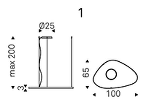 Magellano Pendant Lamp by Cattelan Italia, size drawing 1