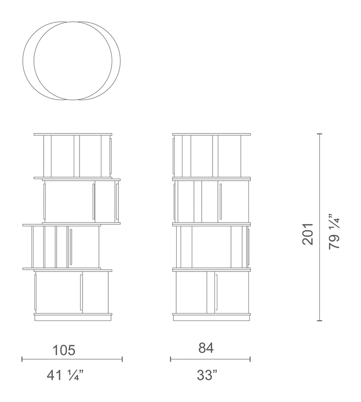 Combi Center Limited Cabinet by Cappellini, size drawing