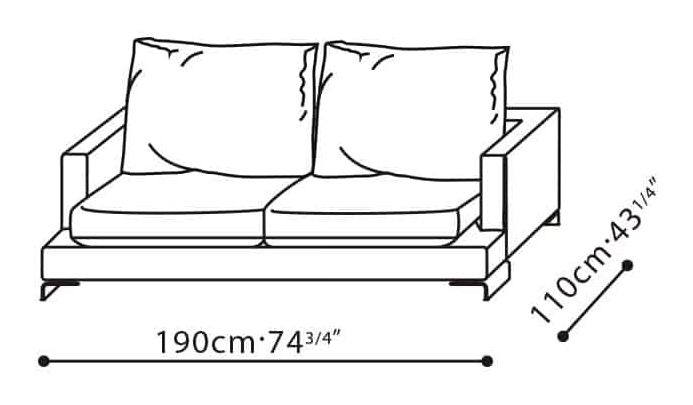 LazyTime Sofa by Camerich, size drawing: C0150002